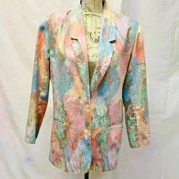 Patchington Vintage Coat/Jacket Pastel Color With Shoulder Pads Size 12 - Picture 3 of 11
